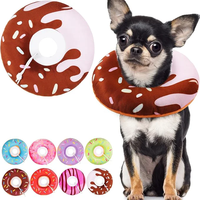 Prestigious Cat Cone Collar Soft Cute Cat Donut Collar After Surgery Adjustable Kitten Refined