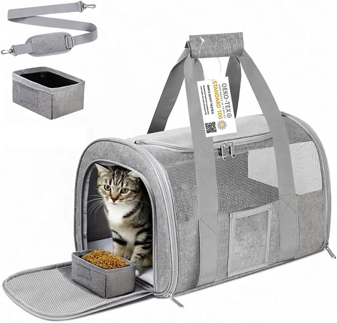 Authentic Airline Cat Carrier Soft-Sided Pet Travel Carrier Powerful