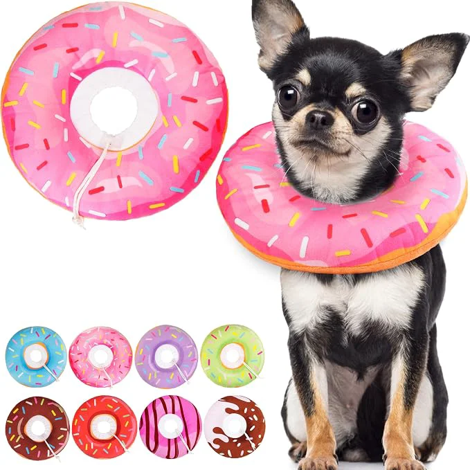 Stylish Cat Cone Collar Soft Cute Cat Donut Collar After Surgery Adjustable Kitten Elegant