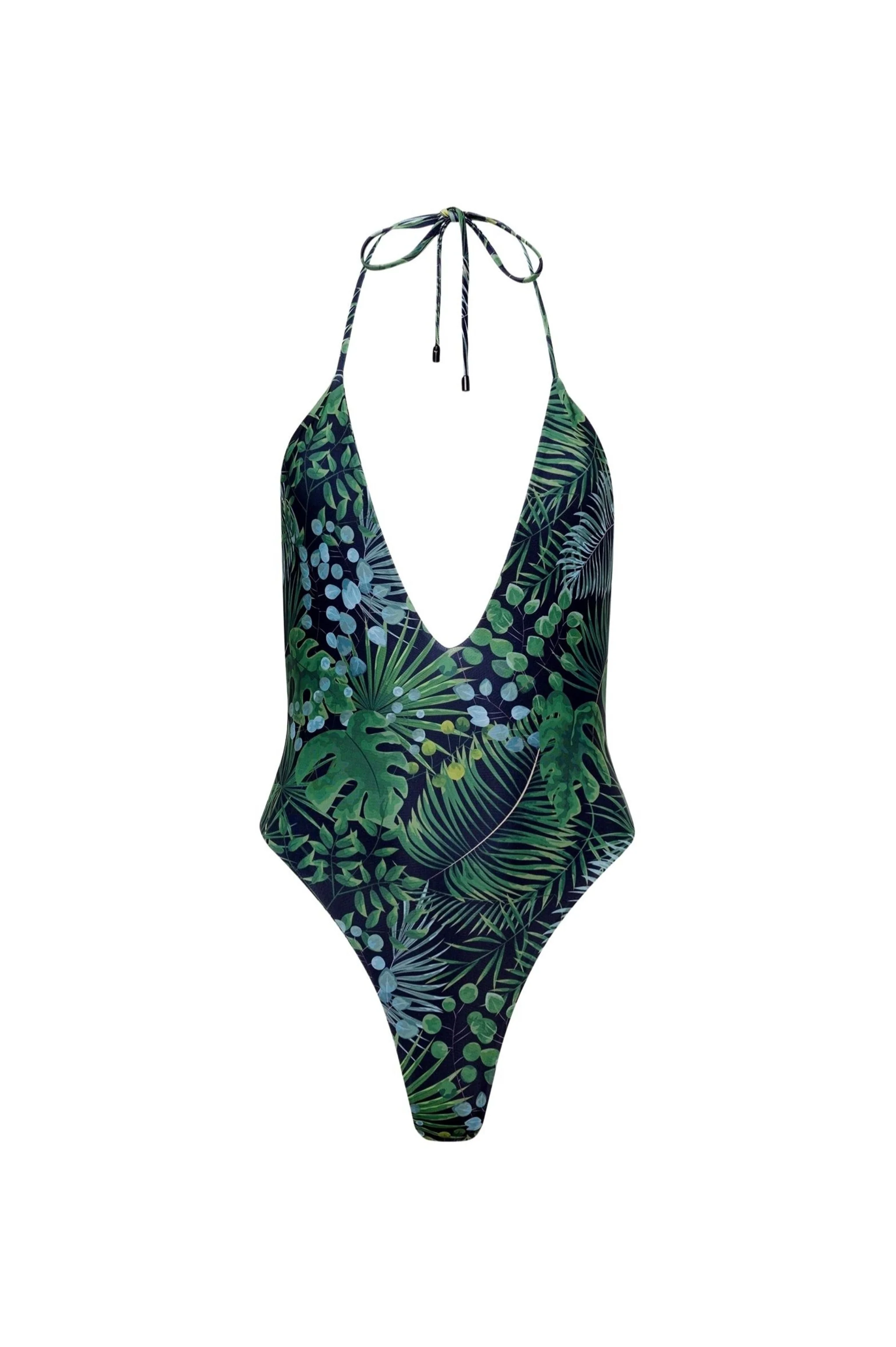 Dependable Los Cabos Deep V One Piece Swimsuit – Green Palm Genuine