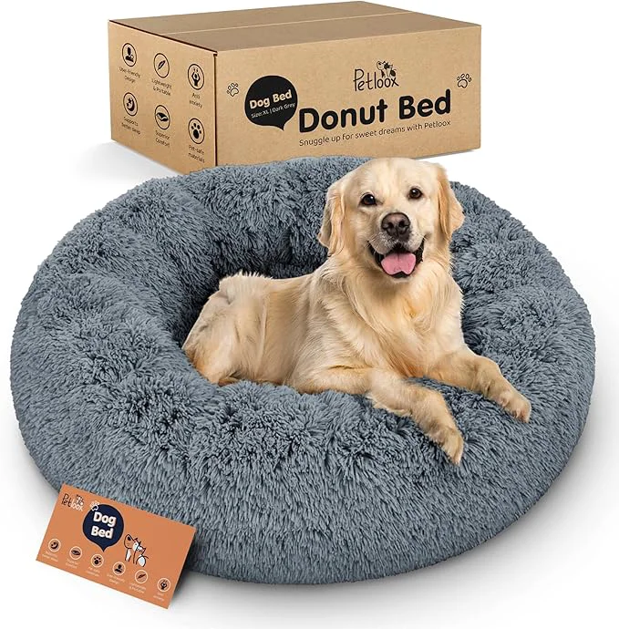 Effective Donut Dog Bed – Premium Comfort for Anxiety Relief – Fluffy Calming Design with Ultra-Plush Support Cozy Round Dog Bed with Super Soft Circle Style Dark Grey X-Large About ThisOverview Professional