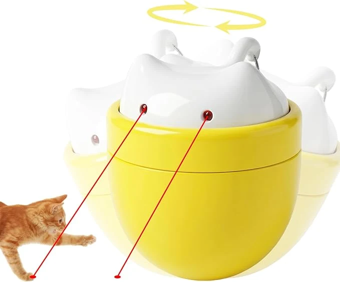 Professional ﻿Asinpa Automatic Cat Laser Toy with Double Laser One-Tap Button-Self-Rotating，Cat Laser Pointer Toy，Interactive Toys for Indoor Cats Rechargeable Laser Cat ChaserAbout This Proven