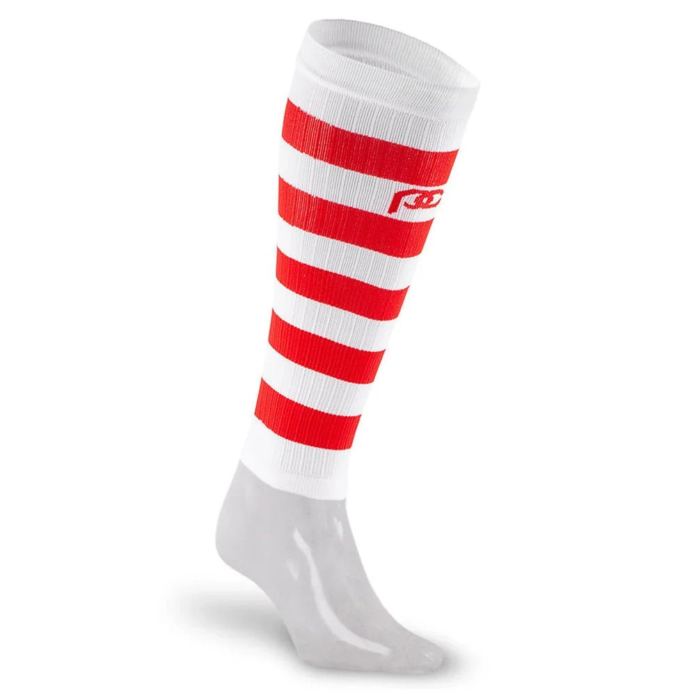 Outstanding Calf Sleeves White and Red Stripe Stylish
