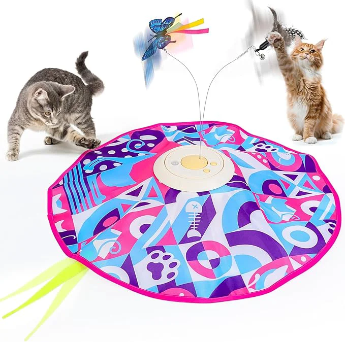 Natural Wn’s Day Rechargeable Cat Toys Hide and Seek Game Interactive Cat Toys for Indoor Cats Moving Wand Feather Cat Stimulation Toys Touch Activated Cat Enrichment Toys for Bored Indoor Adult Cats Pink About This High-End