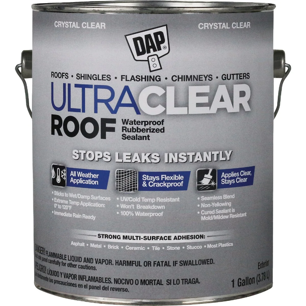 Smart Dap Ultra Clear Roof 1 Gal. Waterproof Rubberized Roof Sealant Original