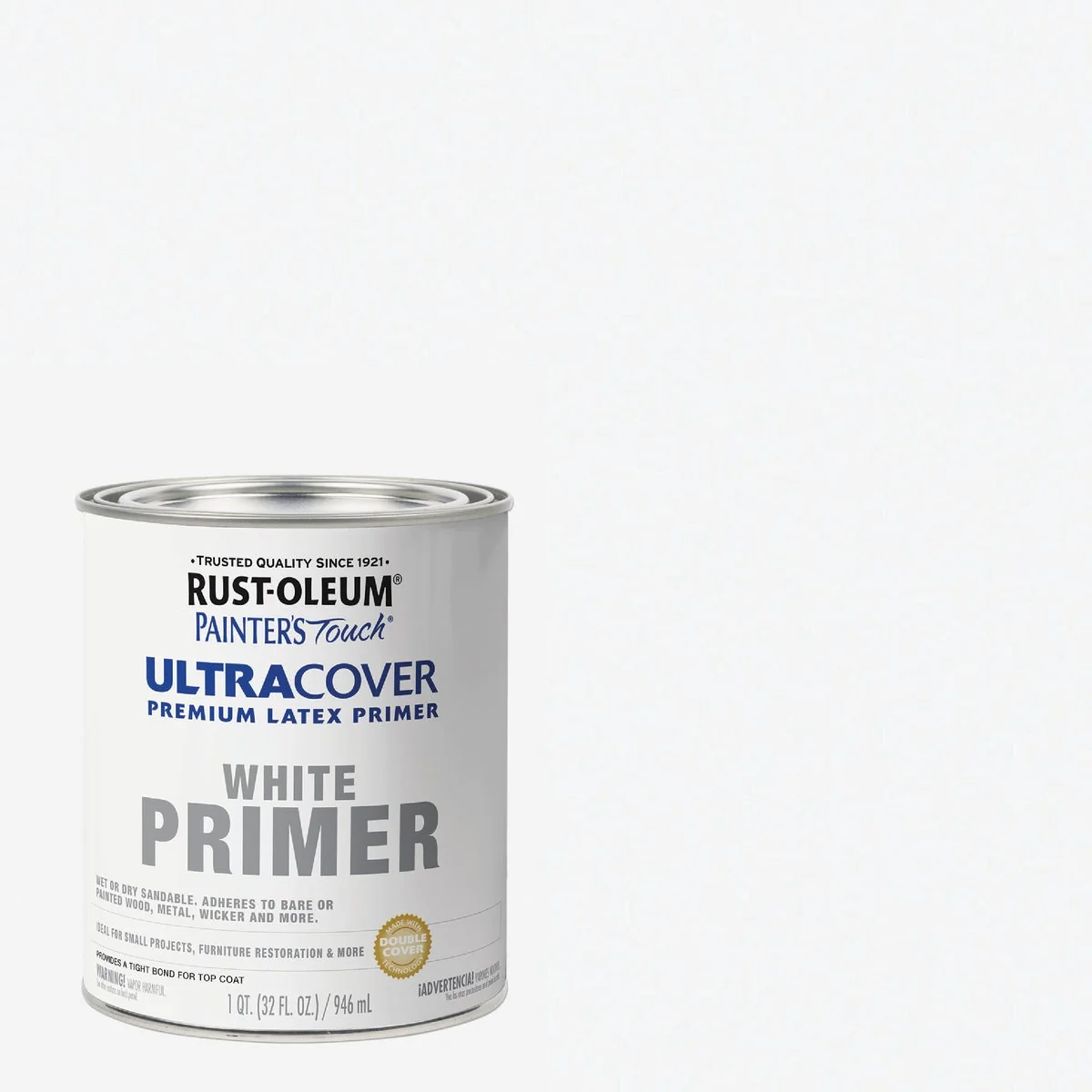 Solid Rust-Oleum Painter’s Touch 2X Ultra Cover Flat Premium Latex Primer White 1 Qt. Clean