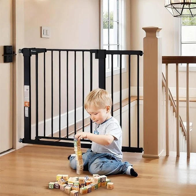 Easy-to-Use COMOMY 30 Tall Baby Gate for Stairs Doorways Fits Openings 29.5 to 43.3 Wide Sophisticated