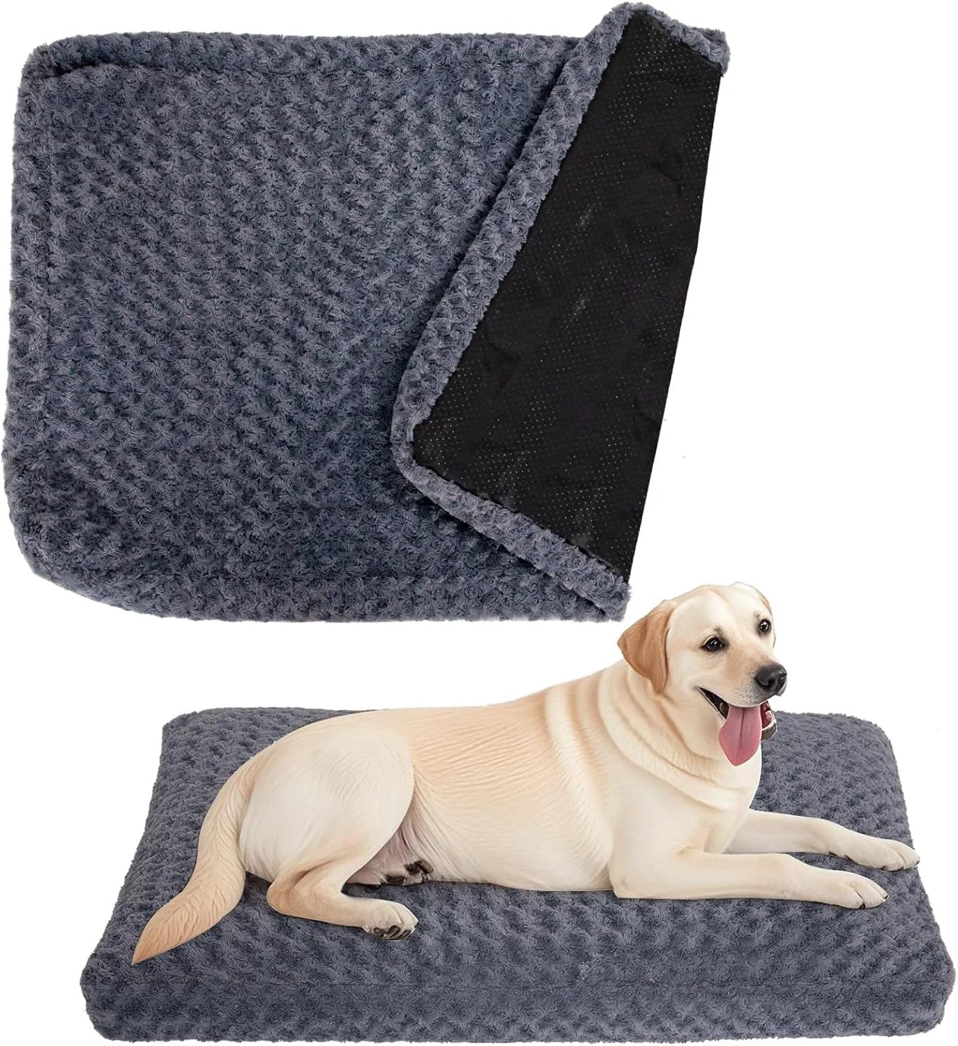 Pure BLVOTKRO Faux Fur Dog Bed Cover – Ultra-Soft Rose Velvet Washable Durable 44 x 32 Dependable