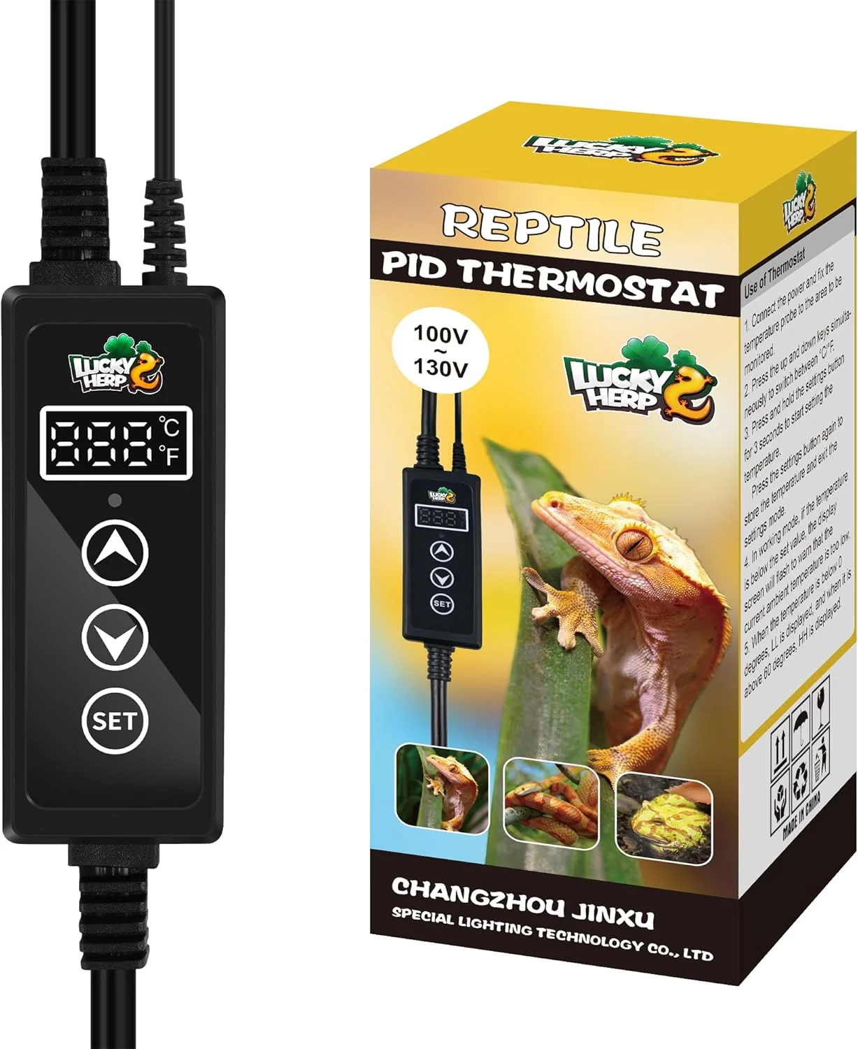 Fashionable LUCKY HERP Reptile Dimming Thermostat PID Heat Lamp Temperature Controller with LED Digital Screen Terrarium Thermostat for Reptile Heat Lamp Heat Mat Heaters Support ℉ ℃ Memory Function Exclusive
