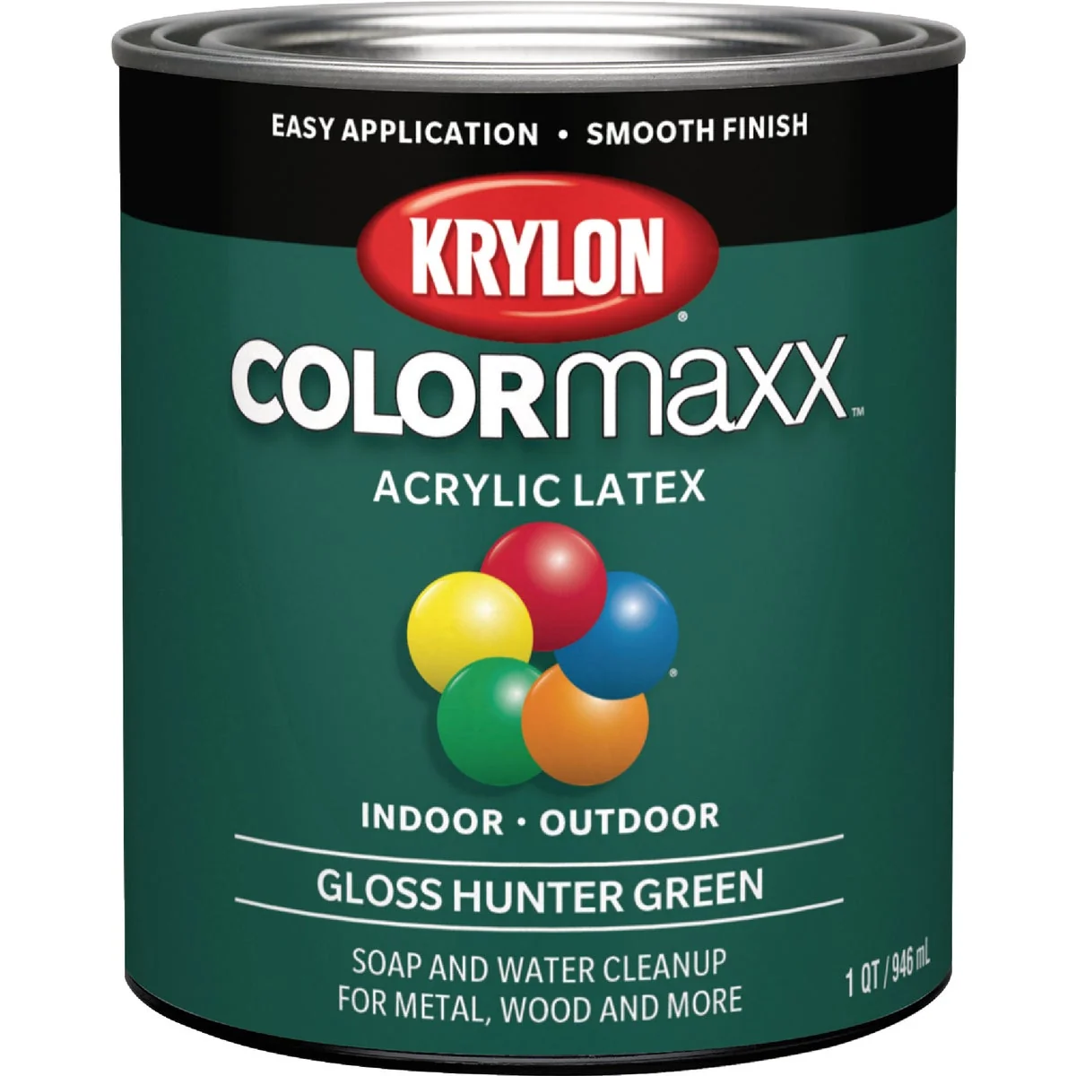 Top-Quality Krylon ColorMaxx Gloss Interior Exterior Wall Paint Hunter Green 1 Qt. Exclusive