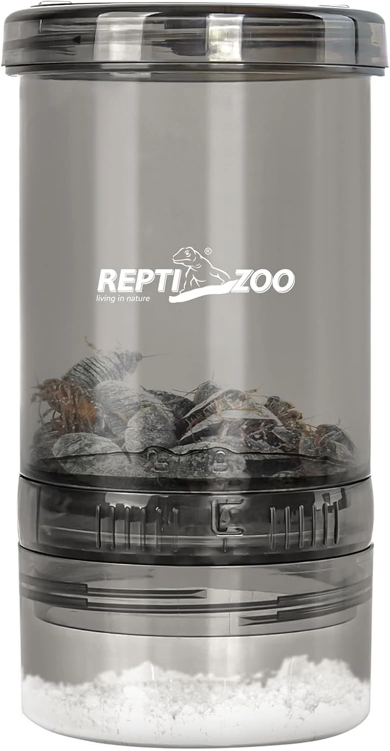 Green REPTI ZOO Reptile Cricket Calcium Powder Mixer Cricket Keeper Shaker for Bearded Dragon Gecko Snake Lizards Dispenser Feeder for Chameleon Reptile Amphibians Casual