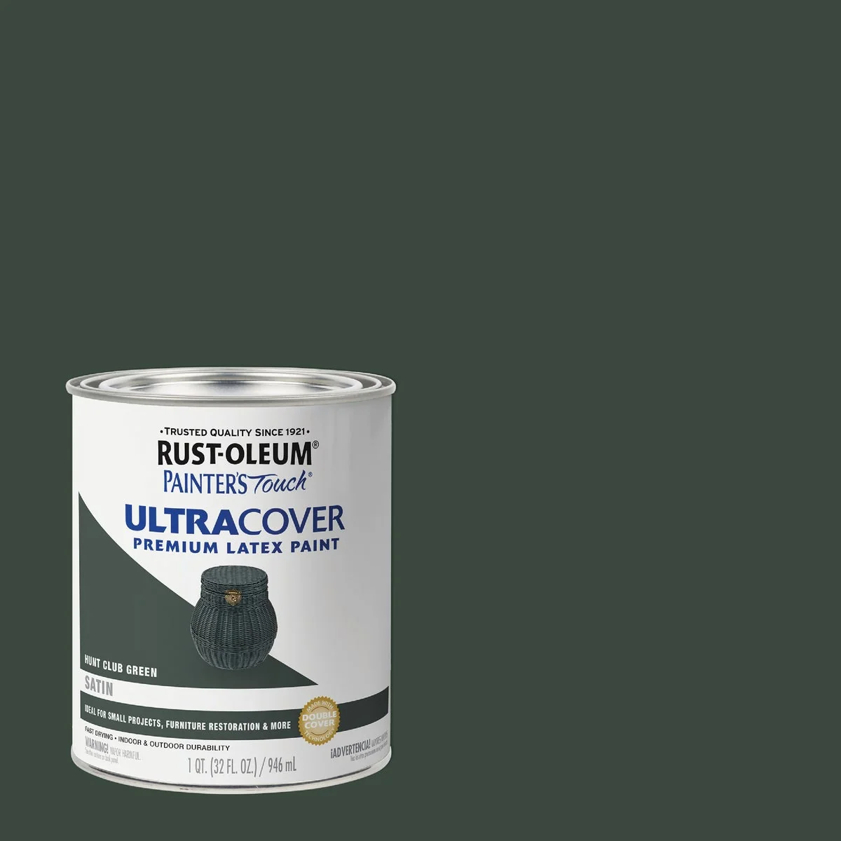 Prestigious Rust-Oleum Painter’s Touch 2X Ultra Cover Satin Premium Latex Paint Hunt Club Green 1 Qt. Trusted