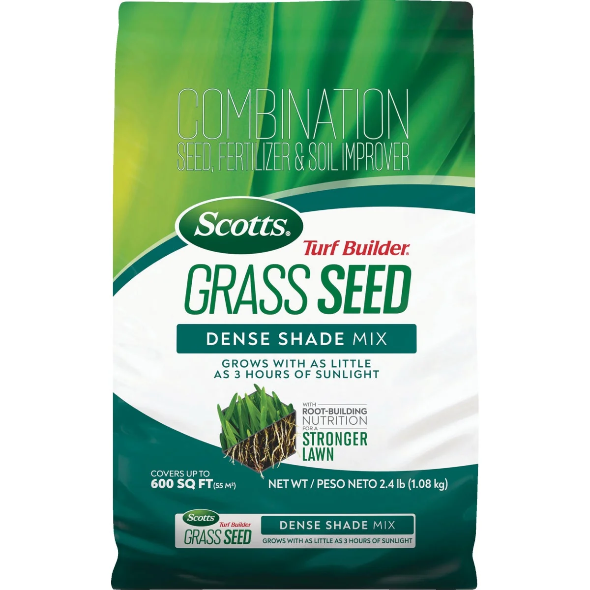 Convenient Scotts Turf Builder 2.4 Lb. 200 Sq. Ft. Dense Shade Mix Grass Seed Fertilizer and Soil Improver Combination Sustainable
