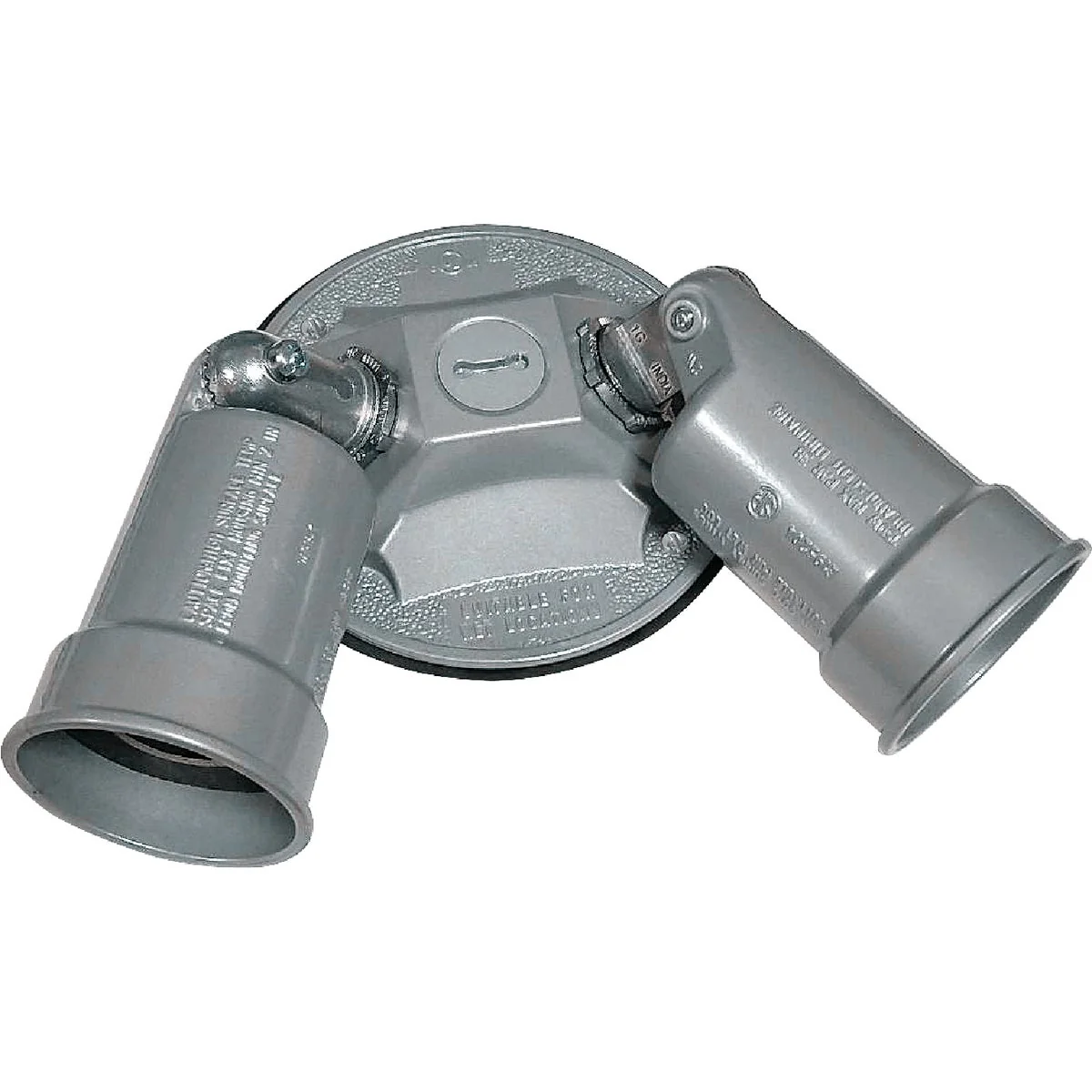 Official Southwire PAR38 2-Head Round Gray Weatherproof Lamp Holder Excellent