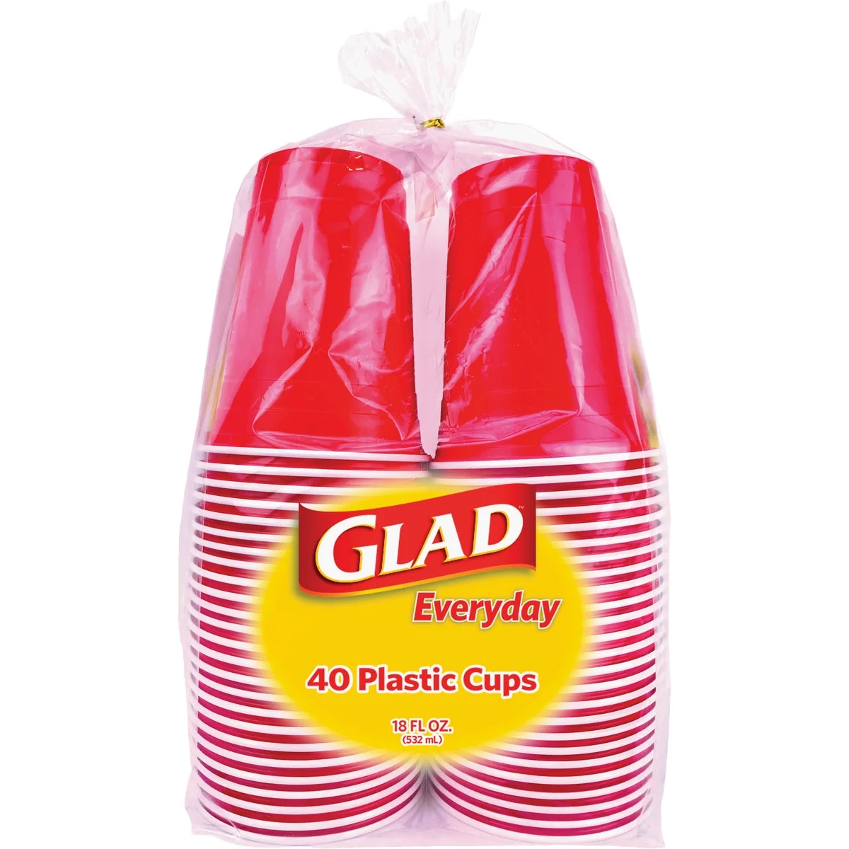 Professional Glad Everyday 18 Oz. Red Plastic Cups 40-Count Fine Crafted