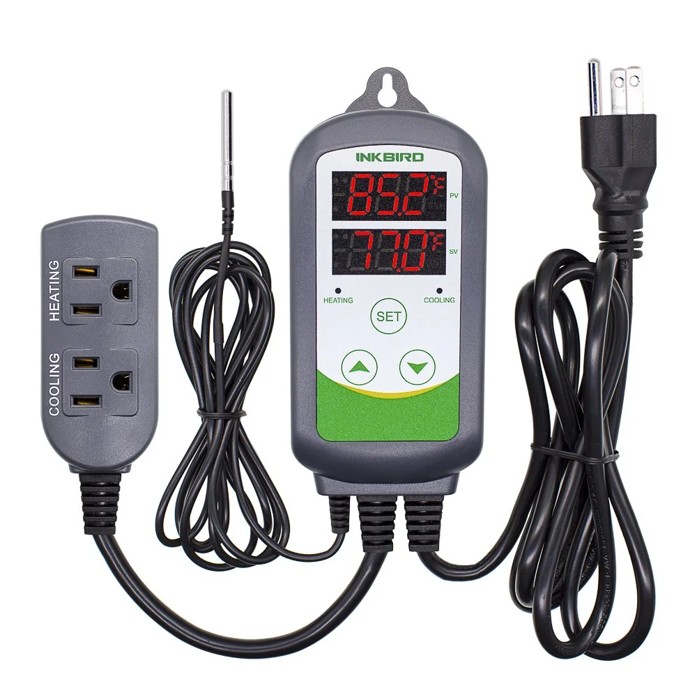 Breathable Inkbird ITC-308 Digital Temperature Controller 2-Stage Outlet Thermostat Heating and Cooling Mode Carboy Homebrew Fermenter Greenhouse Terrarium 110V 10A Proven
