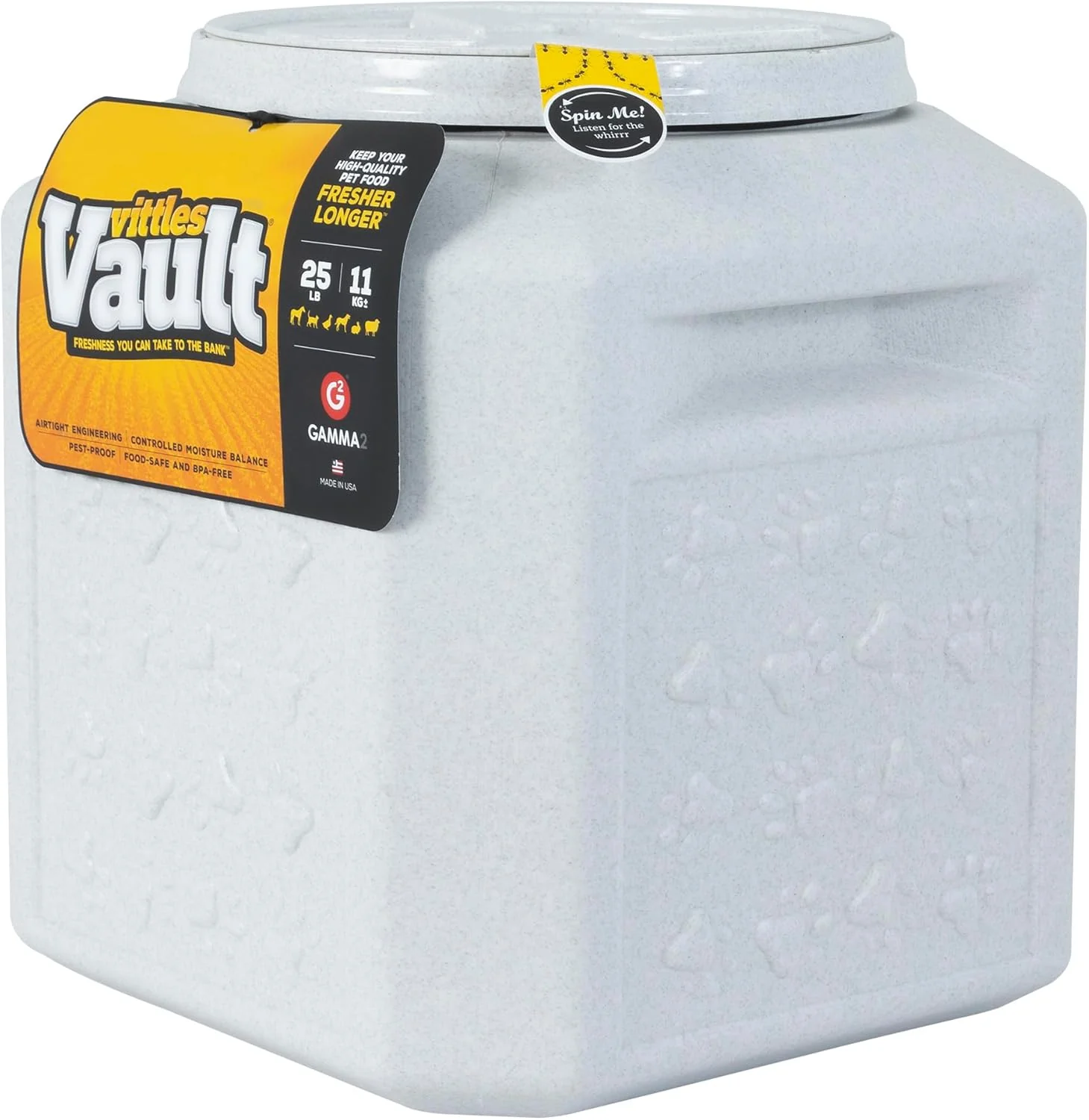 Smart Gamma2 Vittles Vault Pet Food Storage Containers – Sealed Dog and Cat Food Storage Container Fits up to 25lbs Made in the USA – 12 L x 13.75 H High-Performance