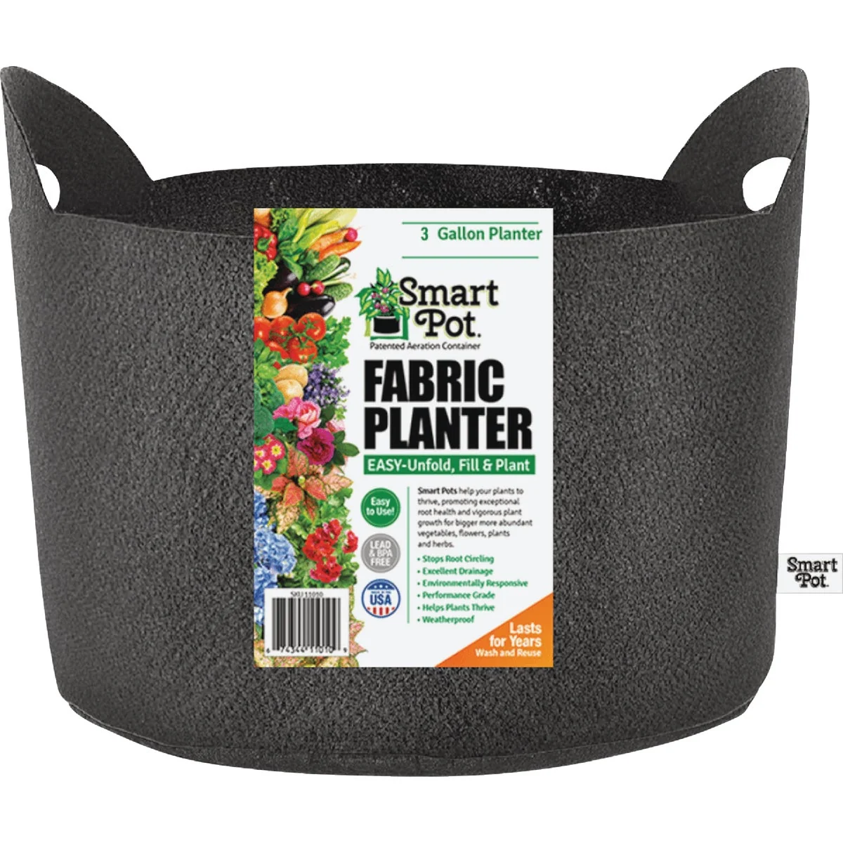Specialty Smart Pot 3 Gal. Black Fabric Multi Purpose Grow Bag Carefully Designed