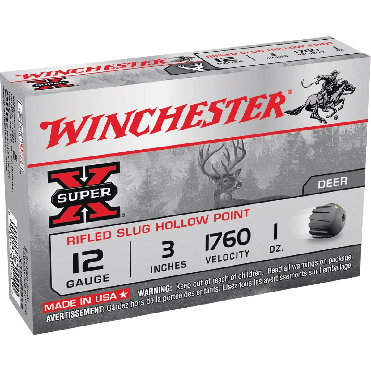 Superior Winchester Ammo X123RS15 Super X 12 Ga. 3 In. 1 Oz. Rifled Slug Shot Unique