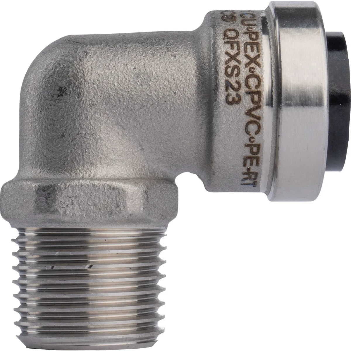 Safe QuickFitting 1 2 In. Push-to-Connect x 1 2 In. MNPT Stainless Steel 90-Degree Elbow Durable