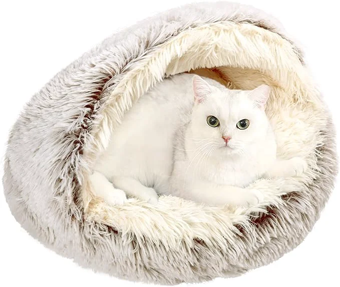 Green Calming Cat Beds Fluffy Plush Round Cat Cave Washable Cozy Warming Anti-Slip Small Dog Bed for Puppy and Kitten Soft Anti Anxiety Pet Nest 24×24 inch Coffee About ThisOverview Premium