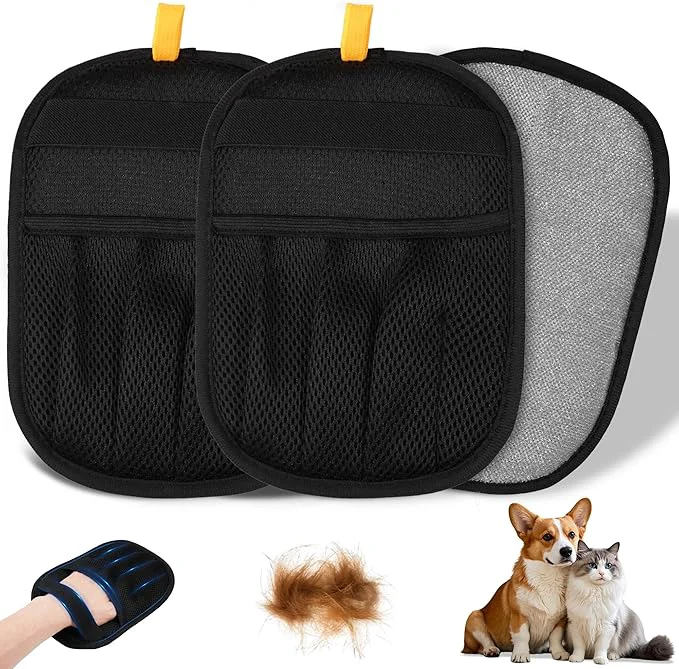 Contemporary 3 4PCS Pet Hair Removal Glove for Cats Dogs Upgraded Five-Finger Electrostatic Pet Hair Remover Glove Reusable Brush Pet Hair Removal Tool for Laundry Couch Carpet Car Seat black 3pcs About This Fashionable
