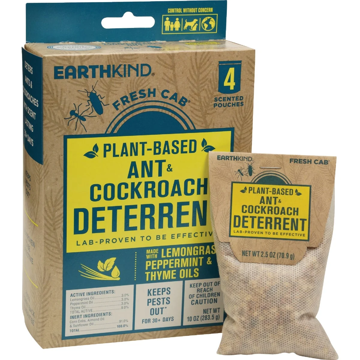 Professional Fresh Cab Ant Cockroach Deterrent 4-Pack Certified