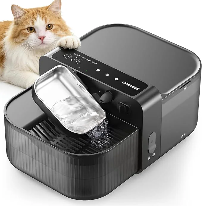 Excellent oneisall Wireless Filterless Cat Water Fountain Separate Clean and Dirty Water Original Design