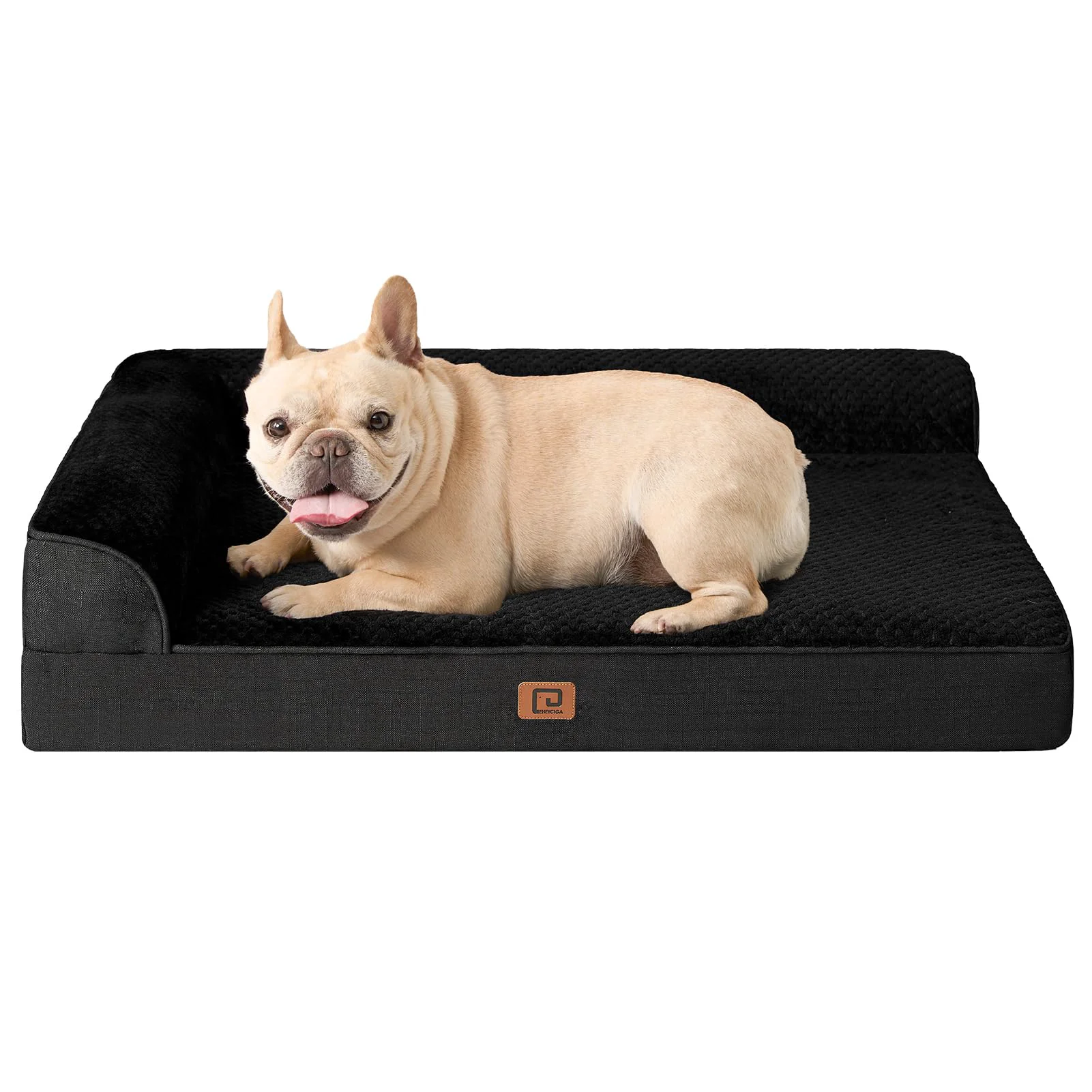 Unique EHEYCIGA Memory Foam Dog Bed • Waterproof Orthopedic L-Shape for Medium Dogs 30x20x6 – Black World-Class