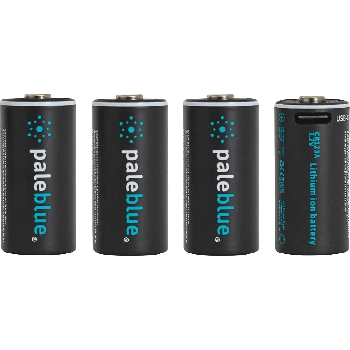 Efficient Paleblue CR123A Lithium-Ion Rechargeable Battery 4-Pack Traditional