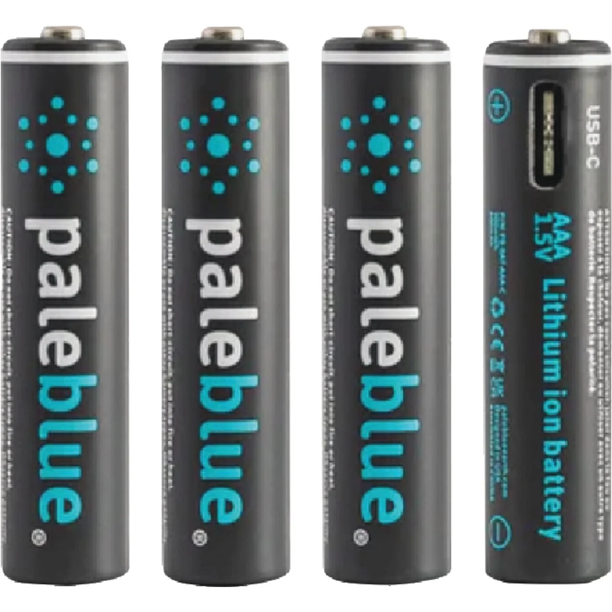 Safe Paleblue AAA Lithium-Ion Rechargeable Battery 4-Pack Long-Lasting