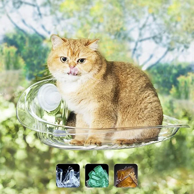 Long-Lasting Transparent Cordless Cat Window Perch with Super Strong Suction Cups – Heavy-Duty Cloud Bed for Large Heavy Cats Spacious Indoor Hammock -ClearAbout ThisOverview Genuine