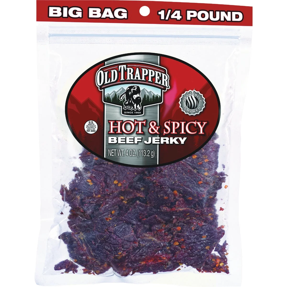 User-Friendly Old Trapper 4 Oz. Spicy Beef Jerky Traditional