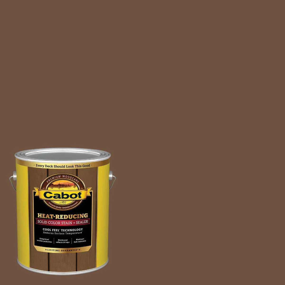 Modern Cabot Heat-Reducing Solid Color Stain Sealer with Cool Feel Technology Equestrian Brown 1 Gal. Contemporary
