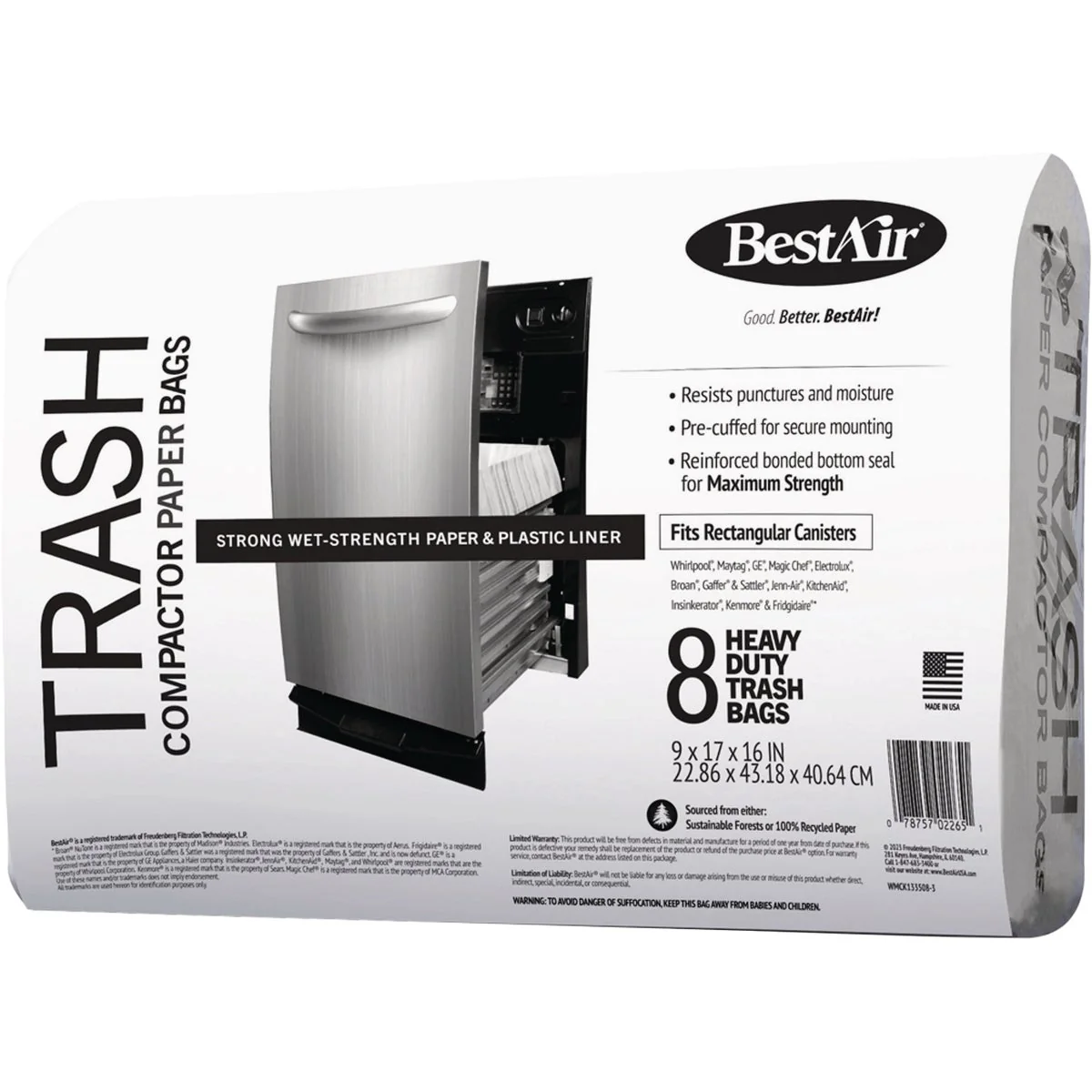 Relaxed Air Heavy Duty Compactor Trash Bags 8-Count Minimalist