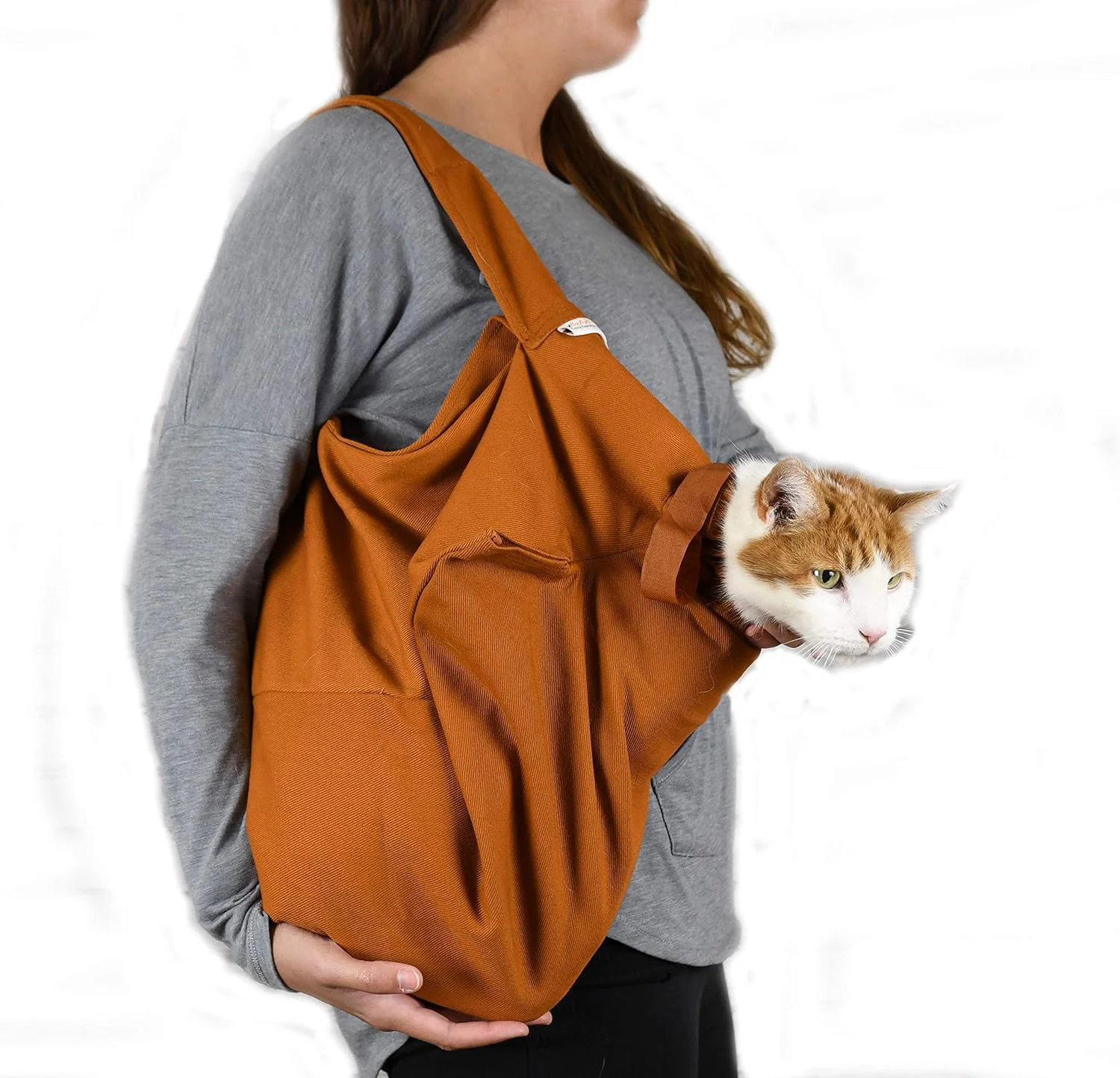 Modern Cozy Comfort Carrier – Extra Large Caramel Pet Carrier for Cat and Cat Restraint for Medication Administration Nail Clipping Travel Vet Visits and Dental Care Quality