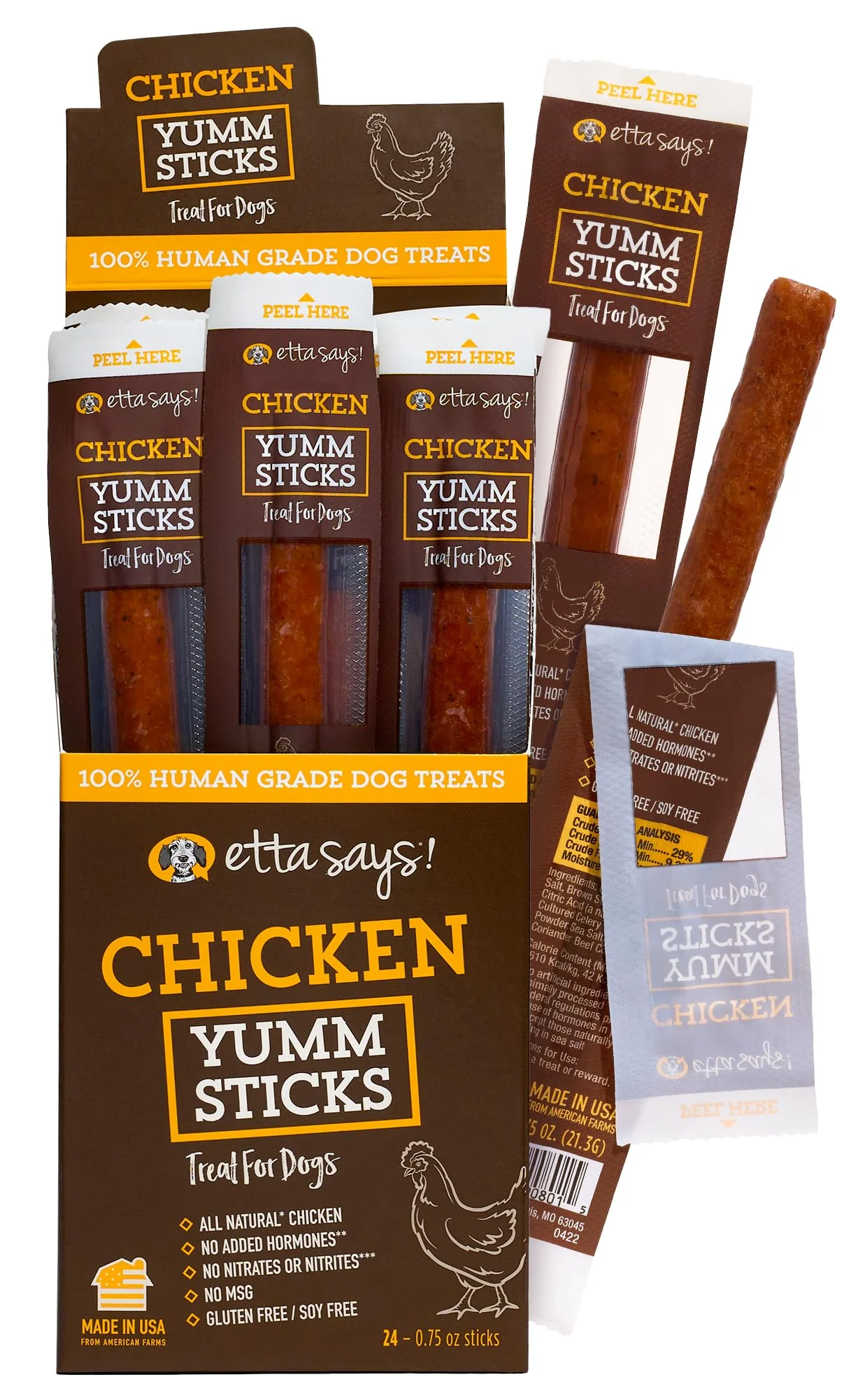 Effective etta says Yumm Sticks – Meat Chicken Dog Jerky Treats Human Grade – Made in USA 24 Count Genuine