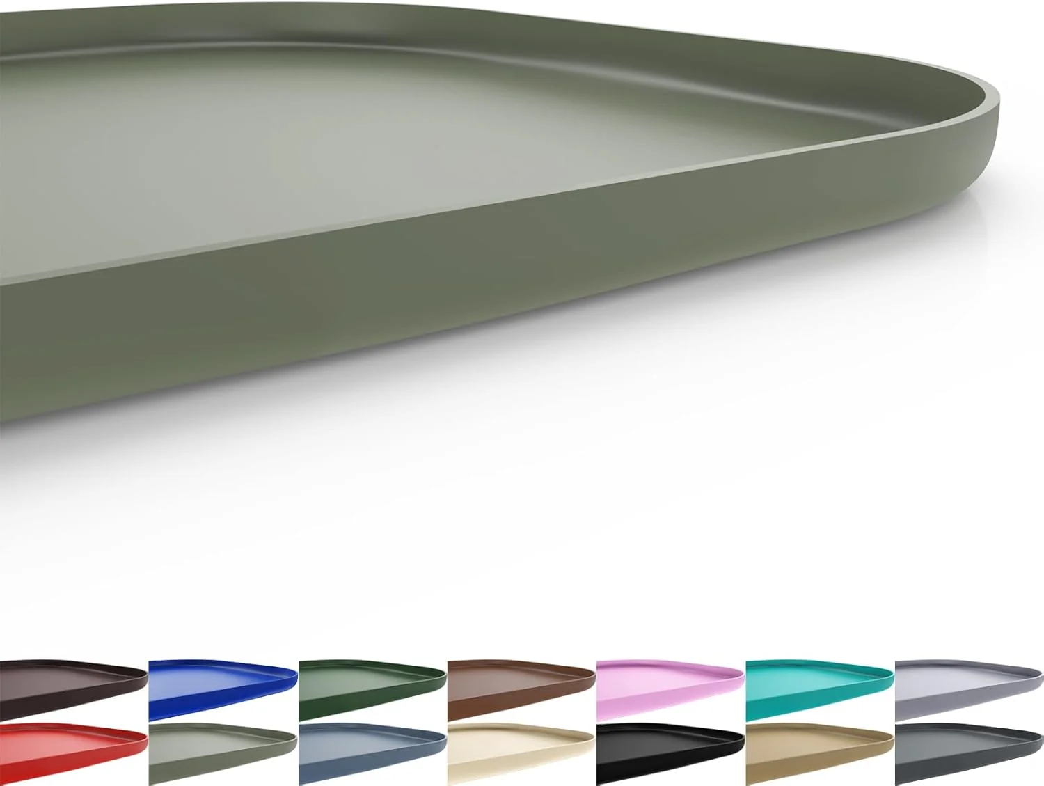 High-Quality Silicone Pet Feeding Mat with Raised Edge for Food and Water Dog Bowl Mats Cat Bowls Placemat with High Lip for Floor Waterproof Rubber Tray for Cats and Dogs 22 x 14 x0.8 Light Olive Green Natural
