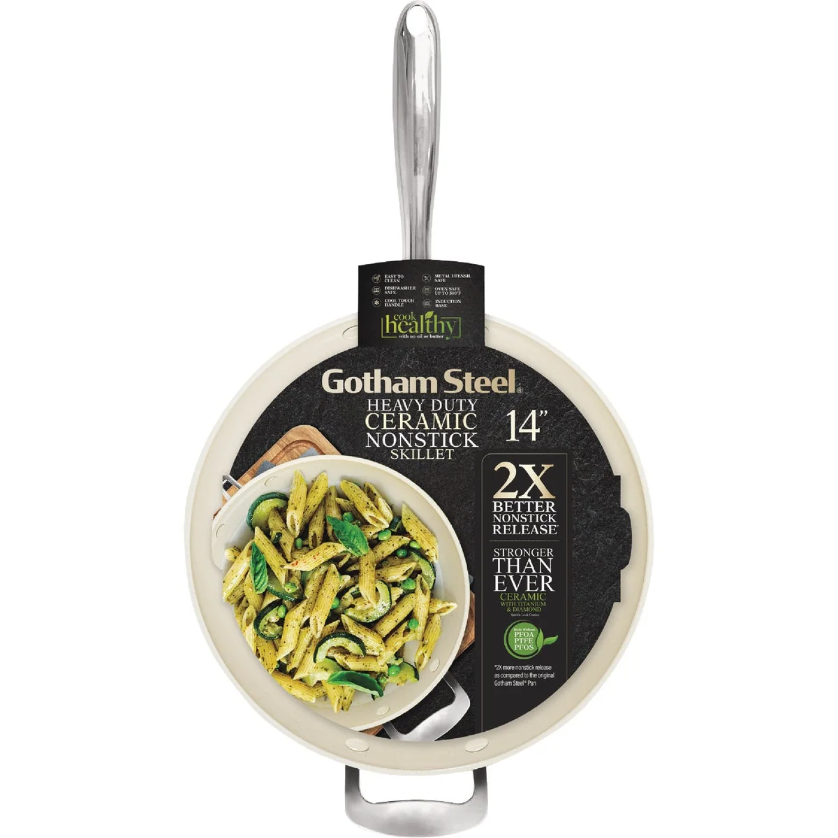 Expertly Made Gotham Steel Natural Collection 14 In. Fry Pan