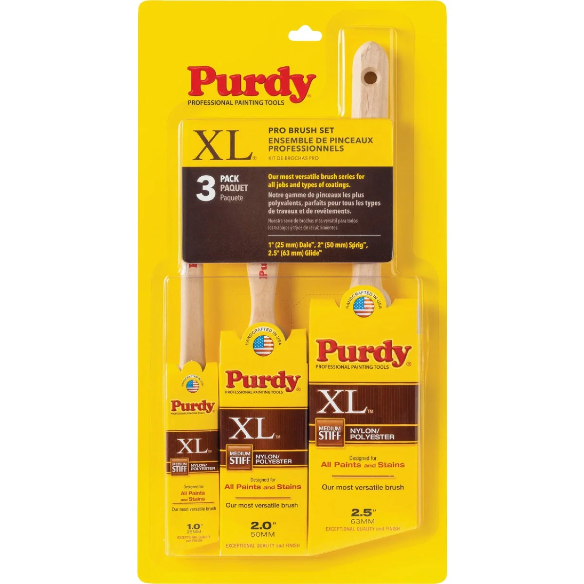 Trendy Purdy XL Pro Paint Brush Set 3-Pack Verified