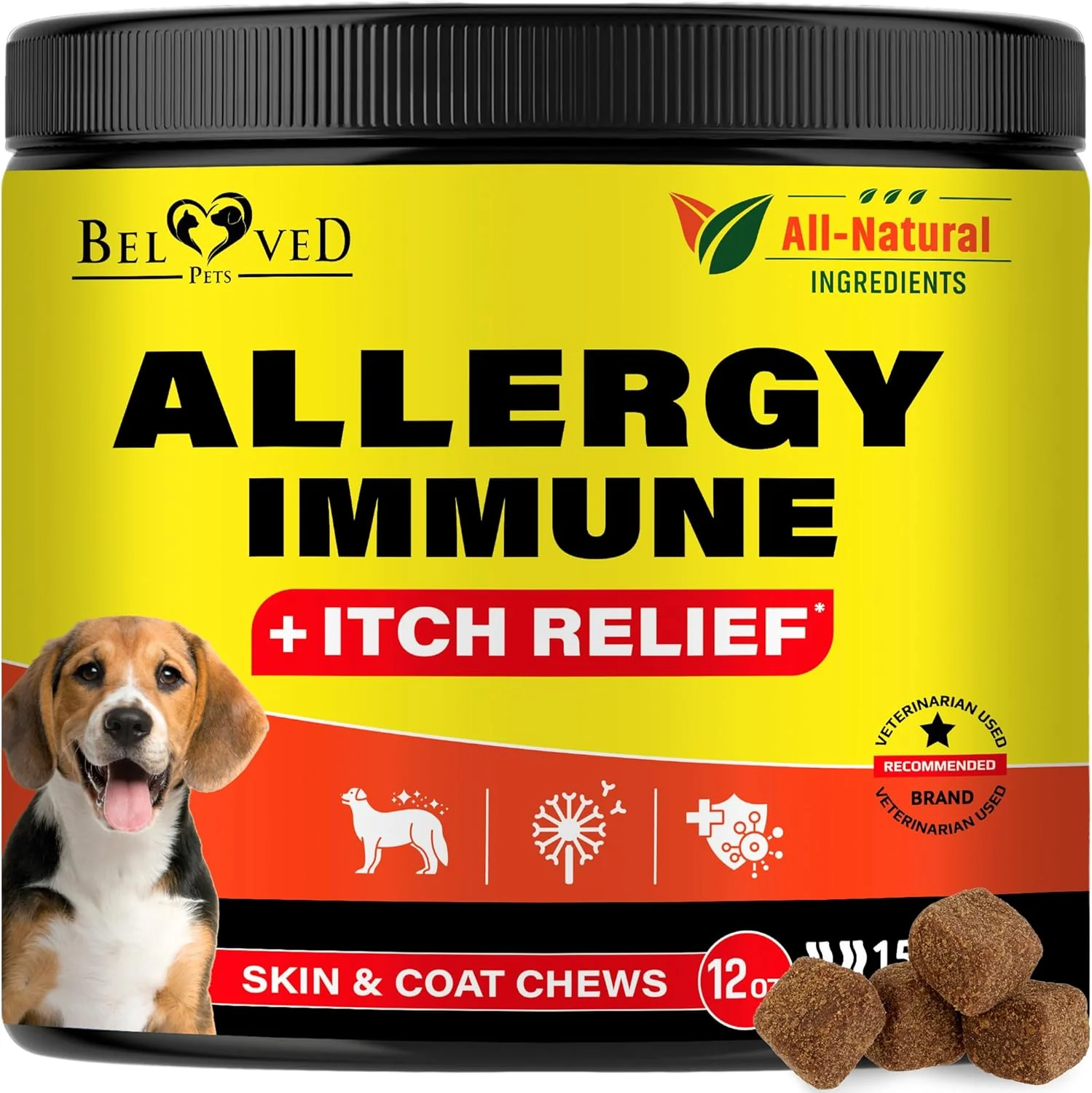 Casual Dog Anti Itch Allergy Relief Chews – Dry Itchy Skin Hot Spot Treatment with Probiotic Omega 3 Oil- Immune Supplement Seasonal Allergies Medicine for Dogs Puppy Premium Material