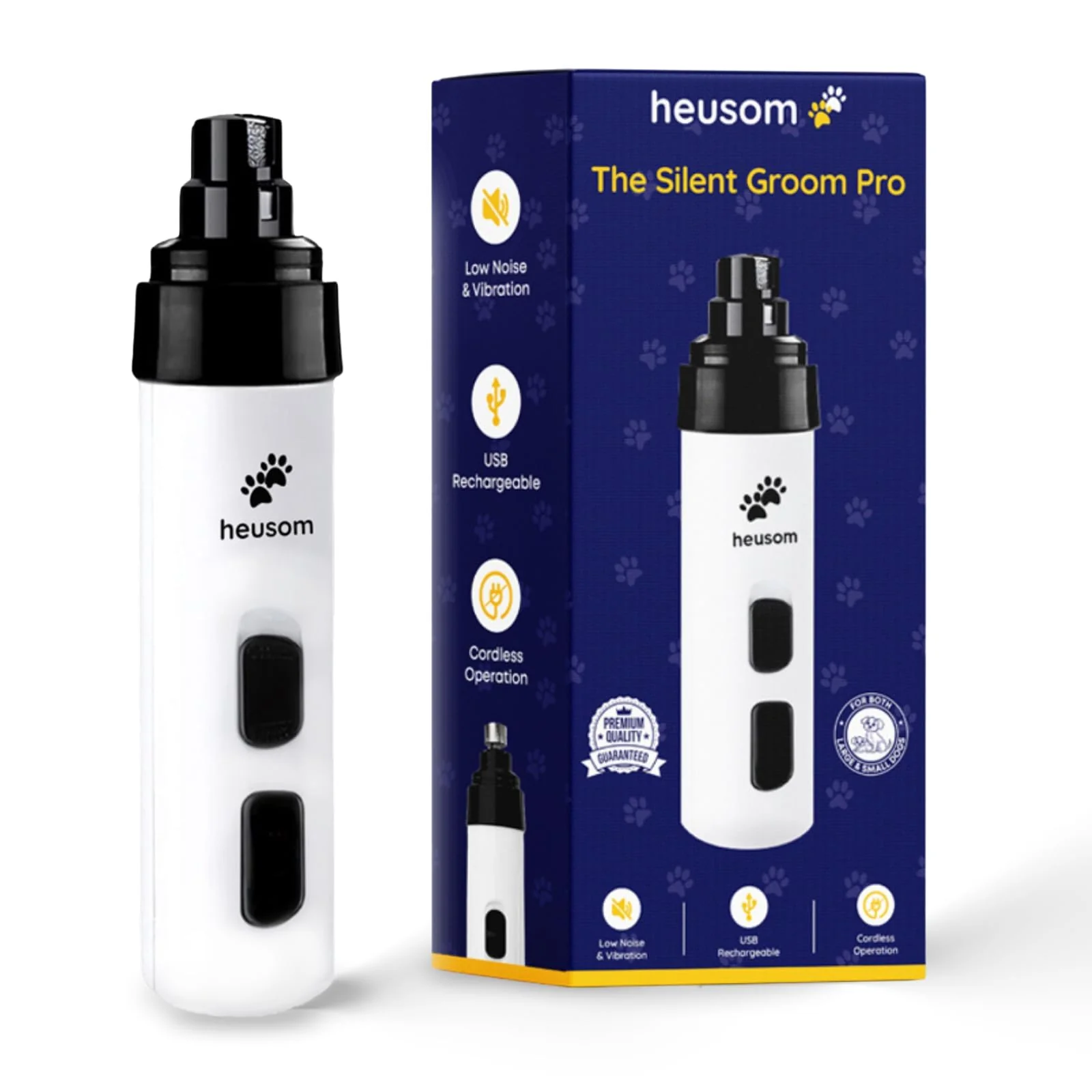 Optimized Heusom Silent Groom Pro Pet Nail Grinder Whisper-Quiet Safe Nail Trimming for Dogs Cats All Breeds Unique
