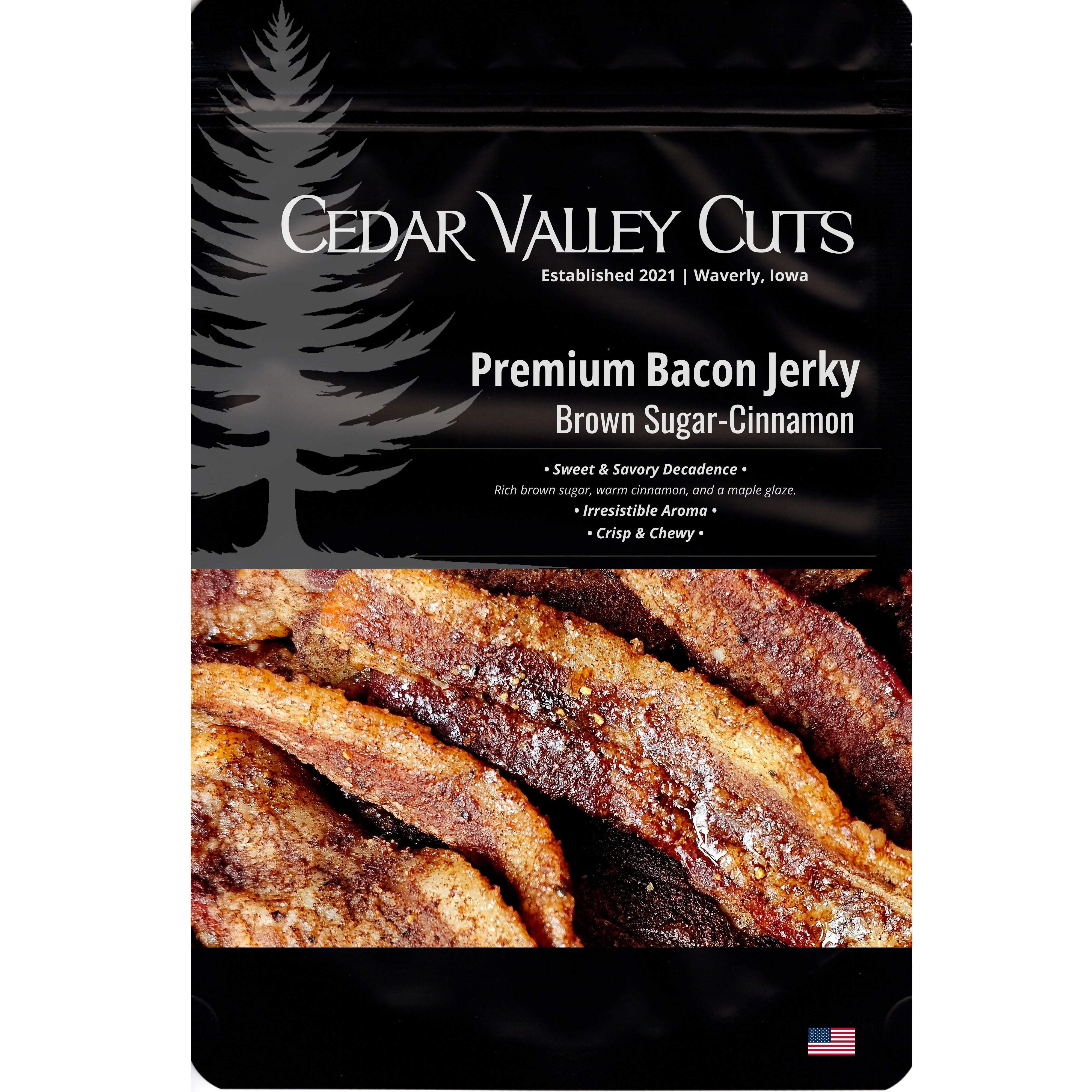 Contemporary Brown Sugar-Cinnamon Premium Bacon Jerky Versatile