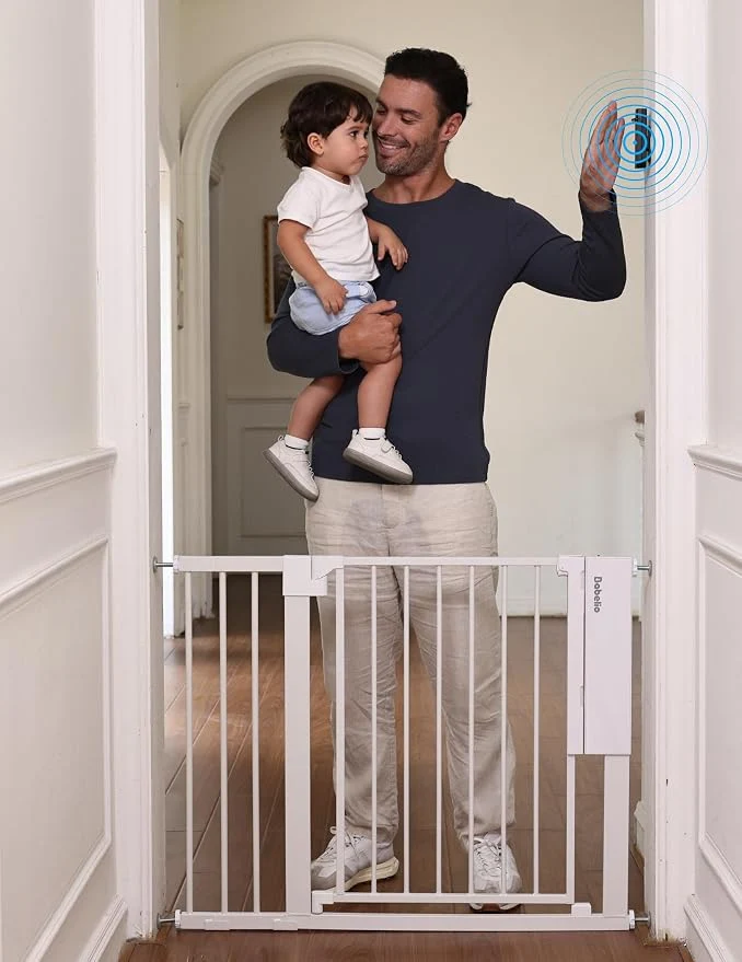 Fast Babelio Smart Baby Gate with Auto- Close Pressure Mounted No Drill Versatile