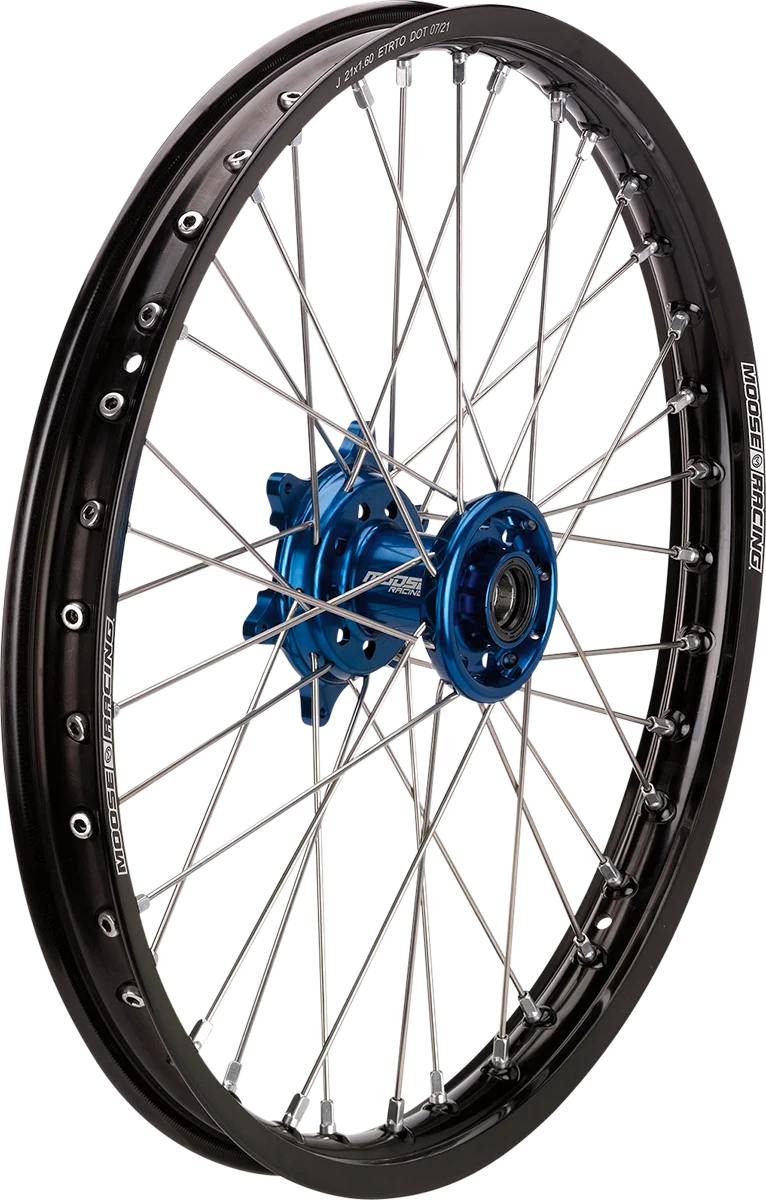 Outstanding MOOSE RACING Wheel Assembly – SX-1 – Complete – Front – Black Wheel Blue Hub – 19×1.4 YF-14019-BKBU Clean