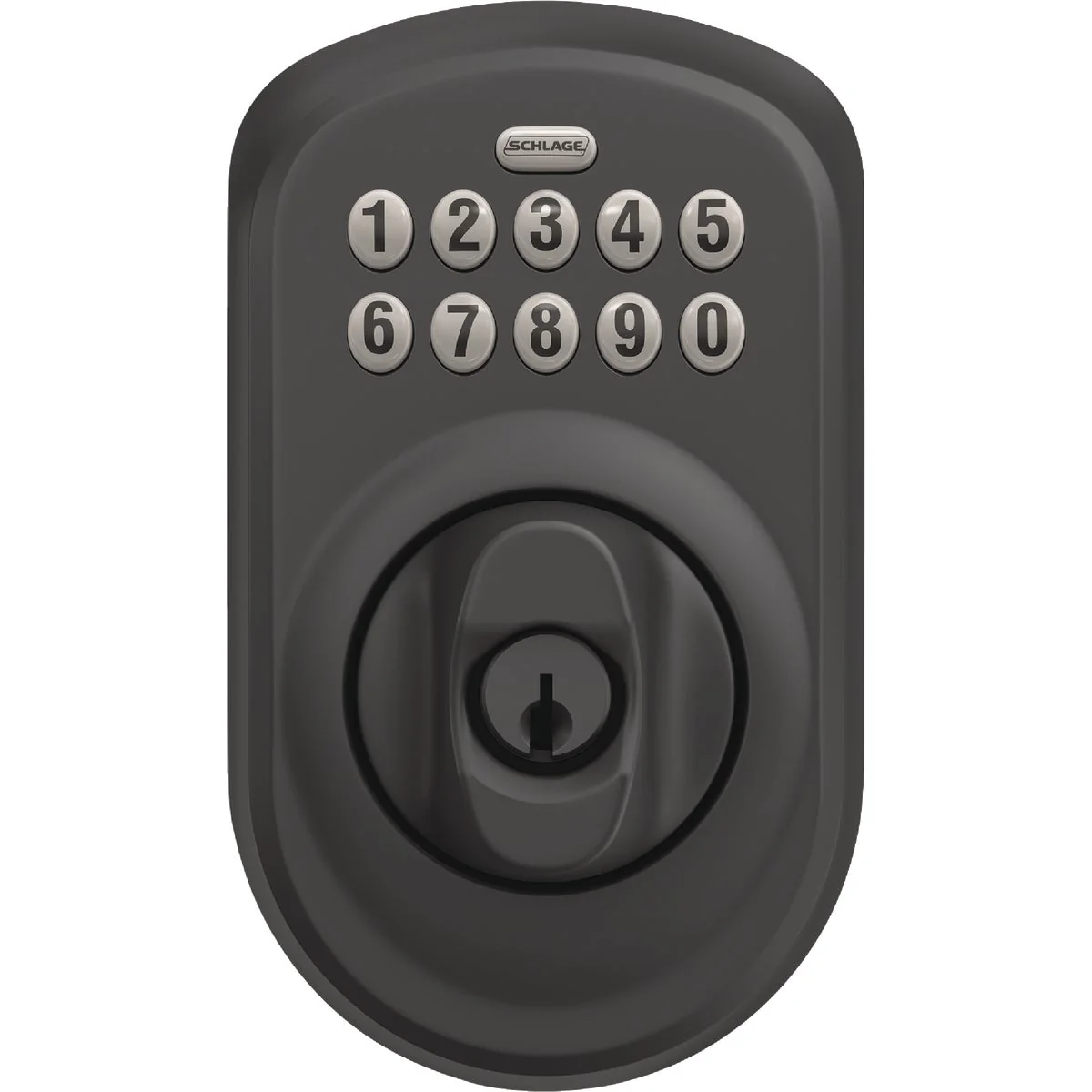 Fashionable Schlage Electronic Lock Plymouth Matte Black Keypad Deadbolt Advanced