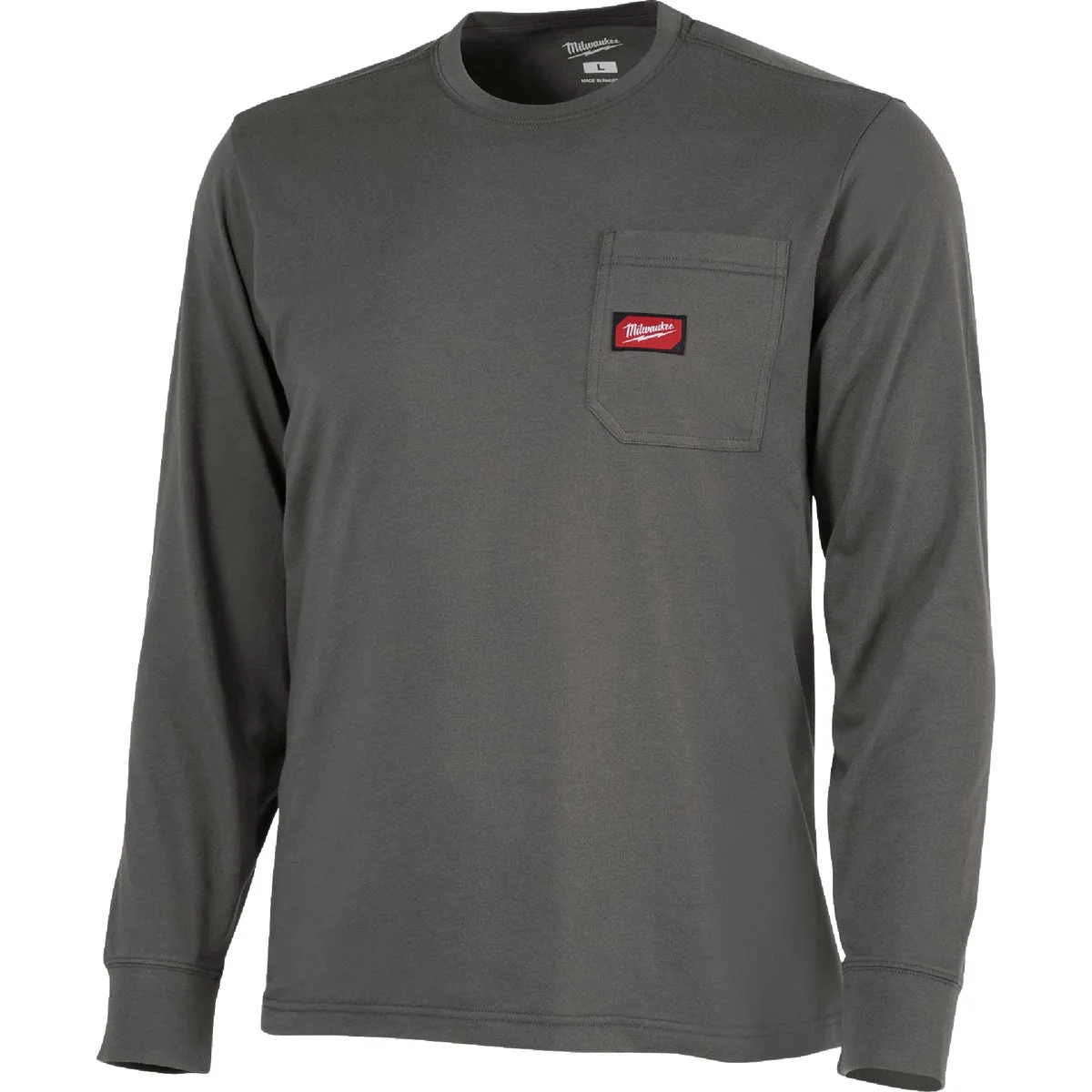Excellent Milwaukee GridIron 2XL Gray Long Sleeve Heavy-Duty Pocket T-Shirt Quality