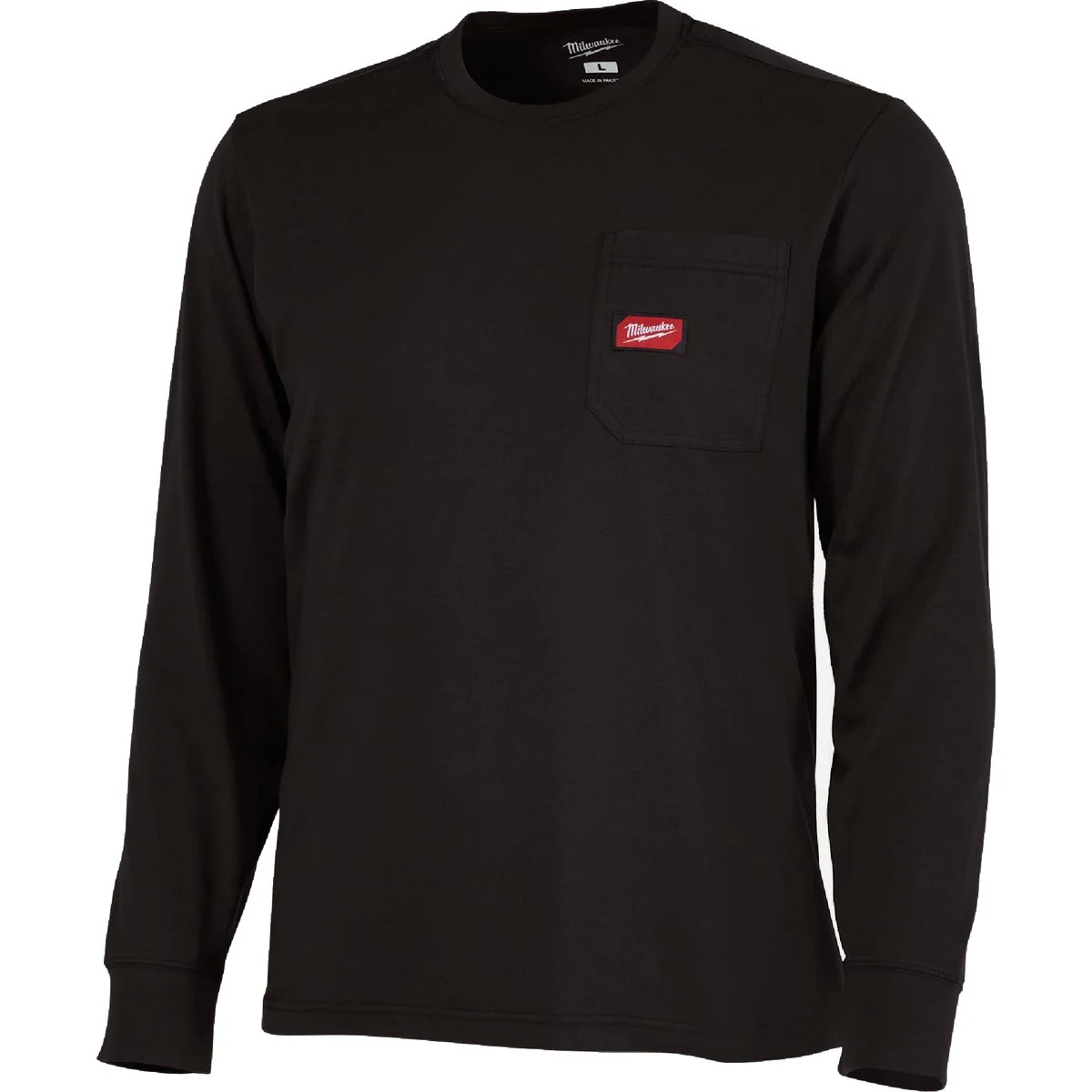 Authentic Milwaukee GridIron XL Black Long Sleeve Heavy-Duty Pocket T-Shirt Certified