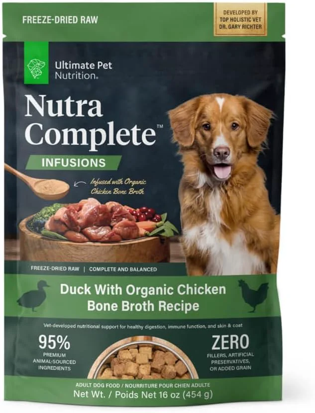 Secure PET NUTRITION Nutra Complete Bone Broth Infusions – ze-Dried Duck Vet-Formulated Crafted