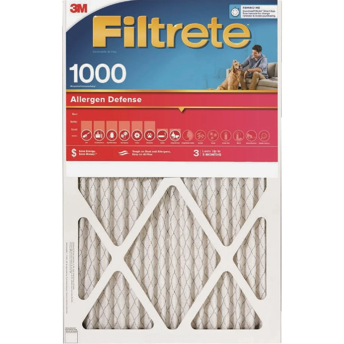 Trendy Filtrete 18 In. x 20 In. x 1 In. 1000 MPR Allergen Defense Furnace Filter MERV 11 User-Friendly